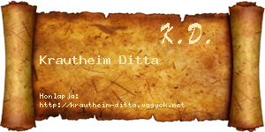 Krautheim Ditta névjegykártya